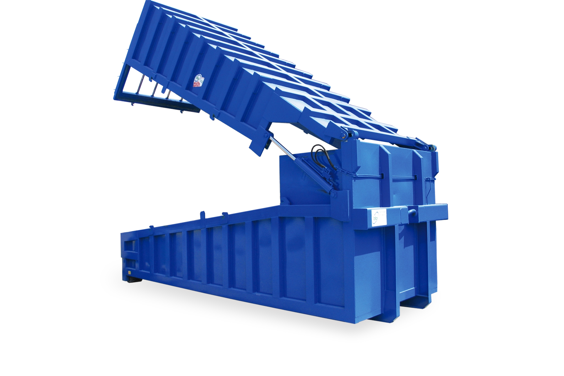 container scarrabile per pressa bte apribile a metà