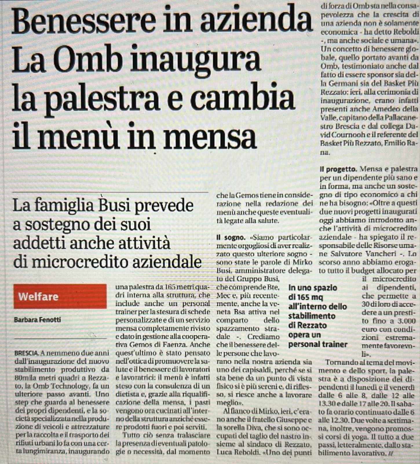 Giornale di Brescia Palestra Aziendale 