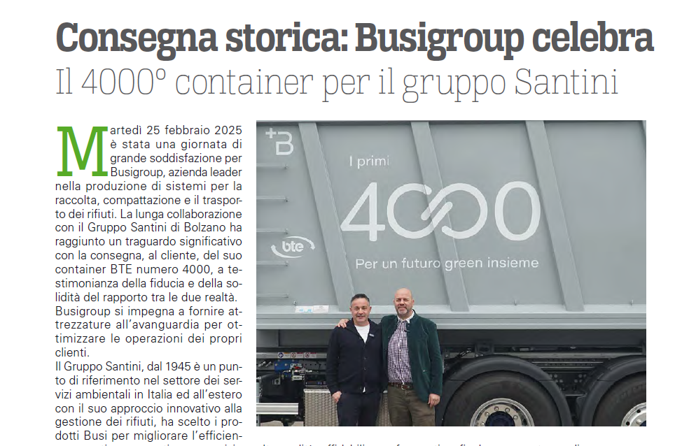 Consegna Container a Santini