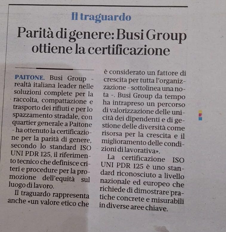 Bresciaoggi Parità di Genere