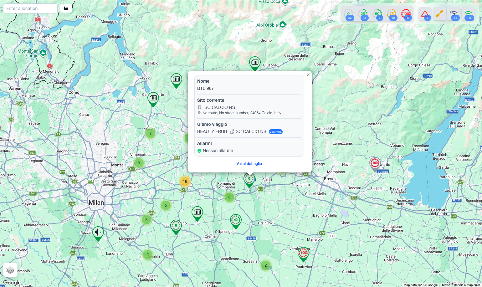 Info Asset su mappa R4